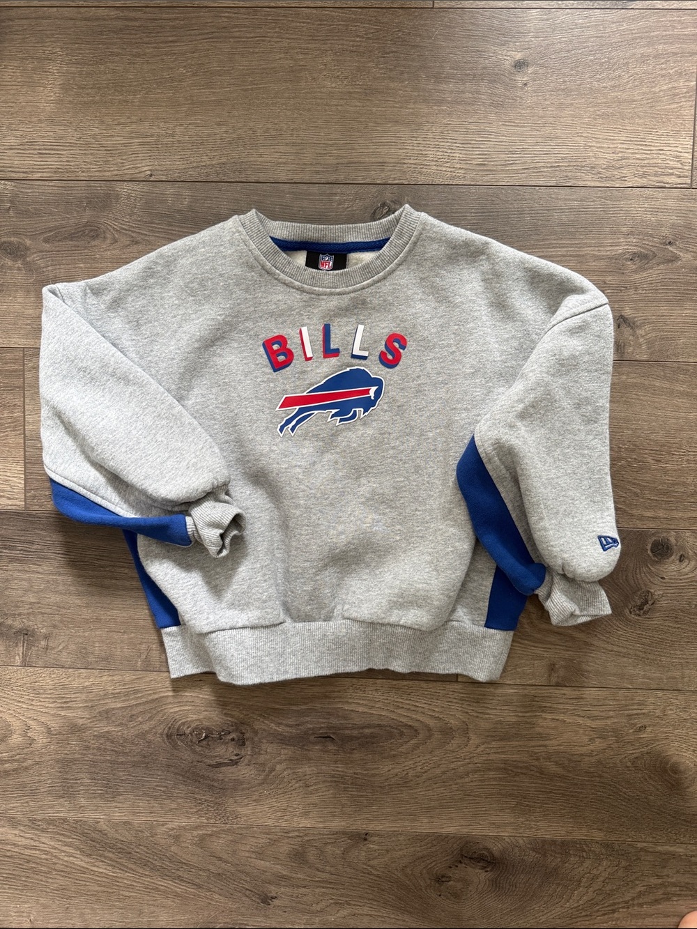 NFL Bills Gray Crewneck Sweatshirt with Blue & Red Logo